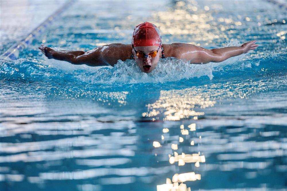 Malene Rypestøl. Norgesmester og landslagutøver i svømming - Klikk for stort bilde