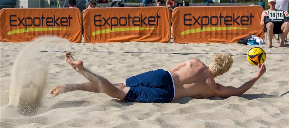 Tobias Pedersen. Norgesmester og landslagsutøver i sandvolleyball - Klikk for stort bilde